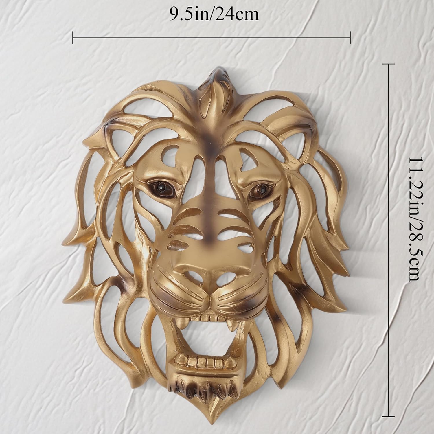 UITWMKTG Gold Animal Head Wall Decor Wall Sculpture Home Decor Statue for Living Room Office Bedroom Modern Decor for Men Women Lion