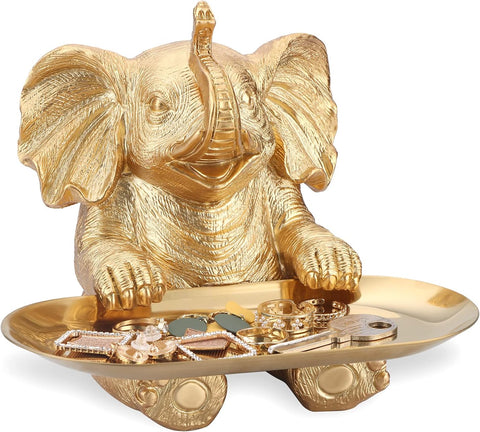 Elephant Statue. Elephant Decor Brings Good Luck, Health, Strength. Elephant Gifts for Women, Mom Gifts. Decorations Applicable Home, Office, Bookshelf TV Stand, Shelf, Living Room - Silver