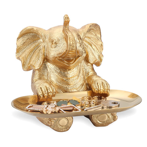 Elephant Statue. Elephant Decor Brings Good Luck, Health, Strength. Elephant Gifts for Women, Mom Gifts. Decorations Applicable Home, Office, Bookshelf TV Stand, Shelf, Living Room - Silver