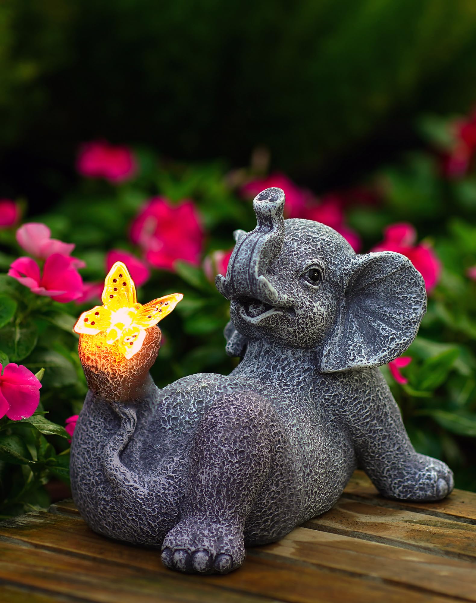 Goodeco Dog Statue with Solar Butterfly - Ideal Gifts for Dad, Mom or Birthdays, Beautifully Crafted Outdoor Decorations to Wow Your Guests