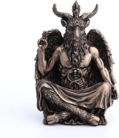 Veronese Design 4 3/4" Statue of Baphomet Sitting Meditation Pose Resin Sculpture Hand Painted Finish