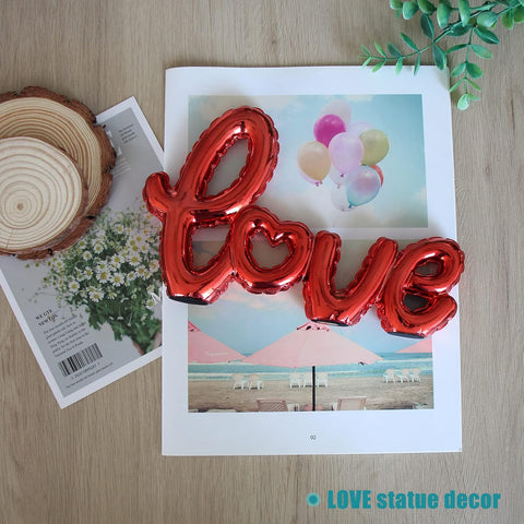 Red Love Signs Valentines Day Decorations for Home, Small Love Art Sculptures for Valentines Day Table Top Home Decor and Anniversary&Wedding Engagement Party Gifts Table Centerpiece Arts Crafts