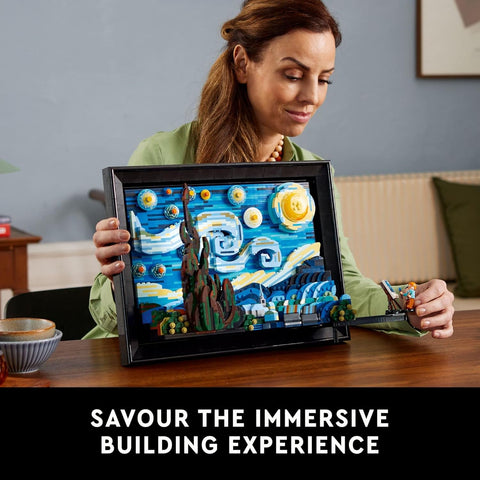 LEGO Ideas Vincent Van Gogh The Starry Night - 3D Puzzle Building Set for Adults, Ages 18+ - Beautifully Detailed Home Wall Art Decor - Gift Ideas for Artists - 21333