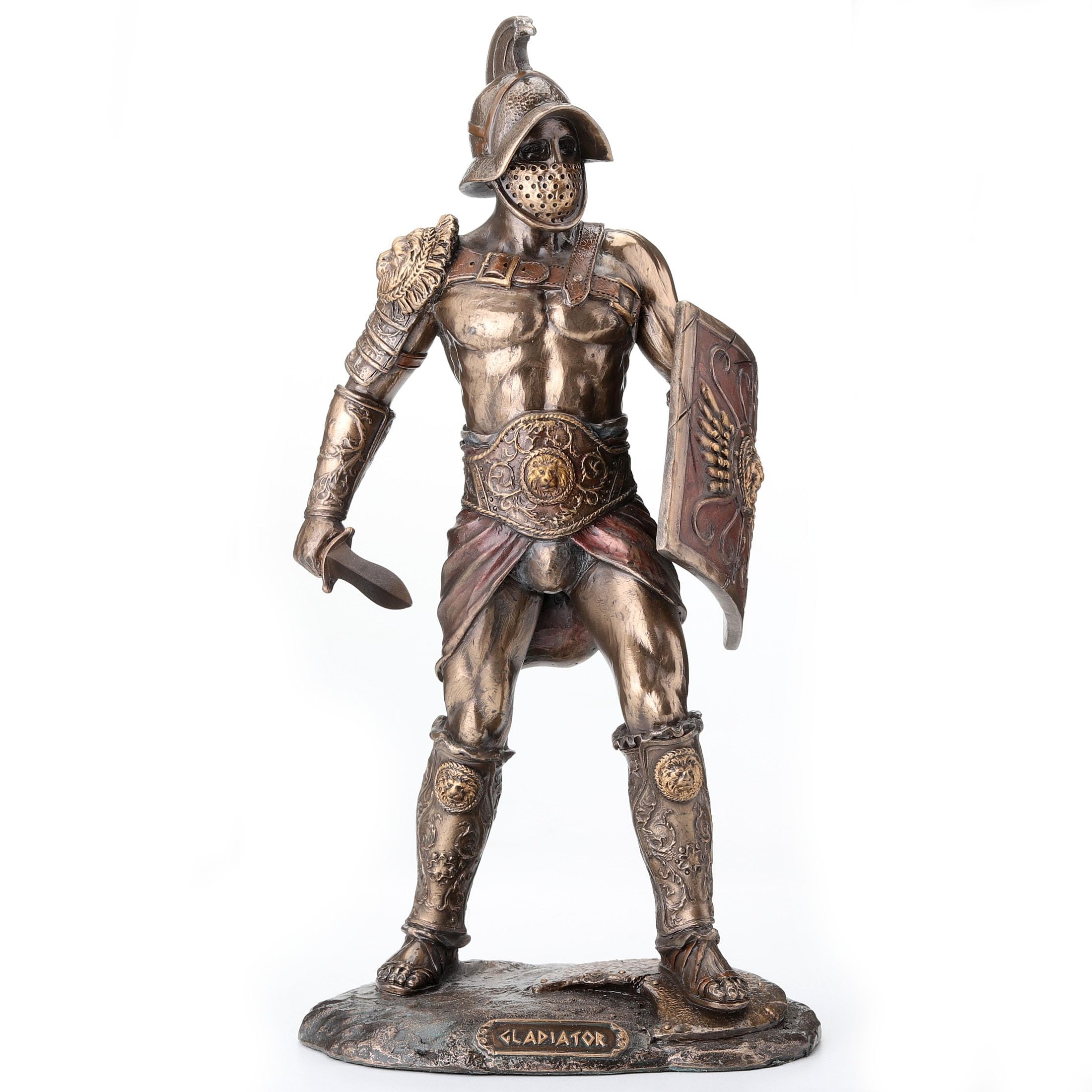 VERONESE DESIGN 8.5" Tall King Leonidas Greek Warrior of Sparta Cold Cast Bronzed Resin Sculpture Statue