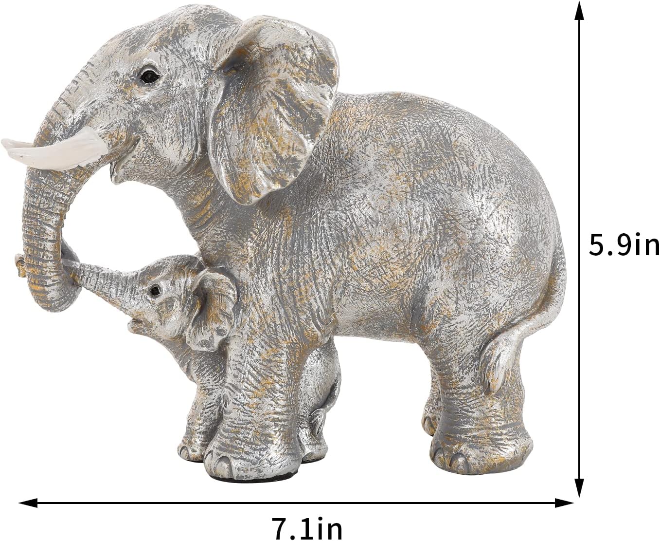 Elephant Gifts for Women,Elefantes Sala De La Suerte Decorativos,Cute Statue Decor Brings Love, Grayish Yellow Figurines Home Decoration Living Room