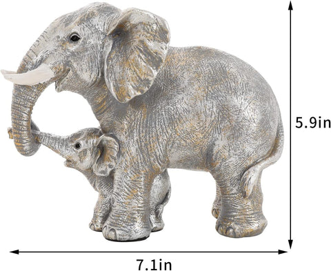 Elephant Gifts for Women, Cute Statue Decor Brings Love, Grayish Yellow Figurines Home Decoration Living Room