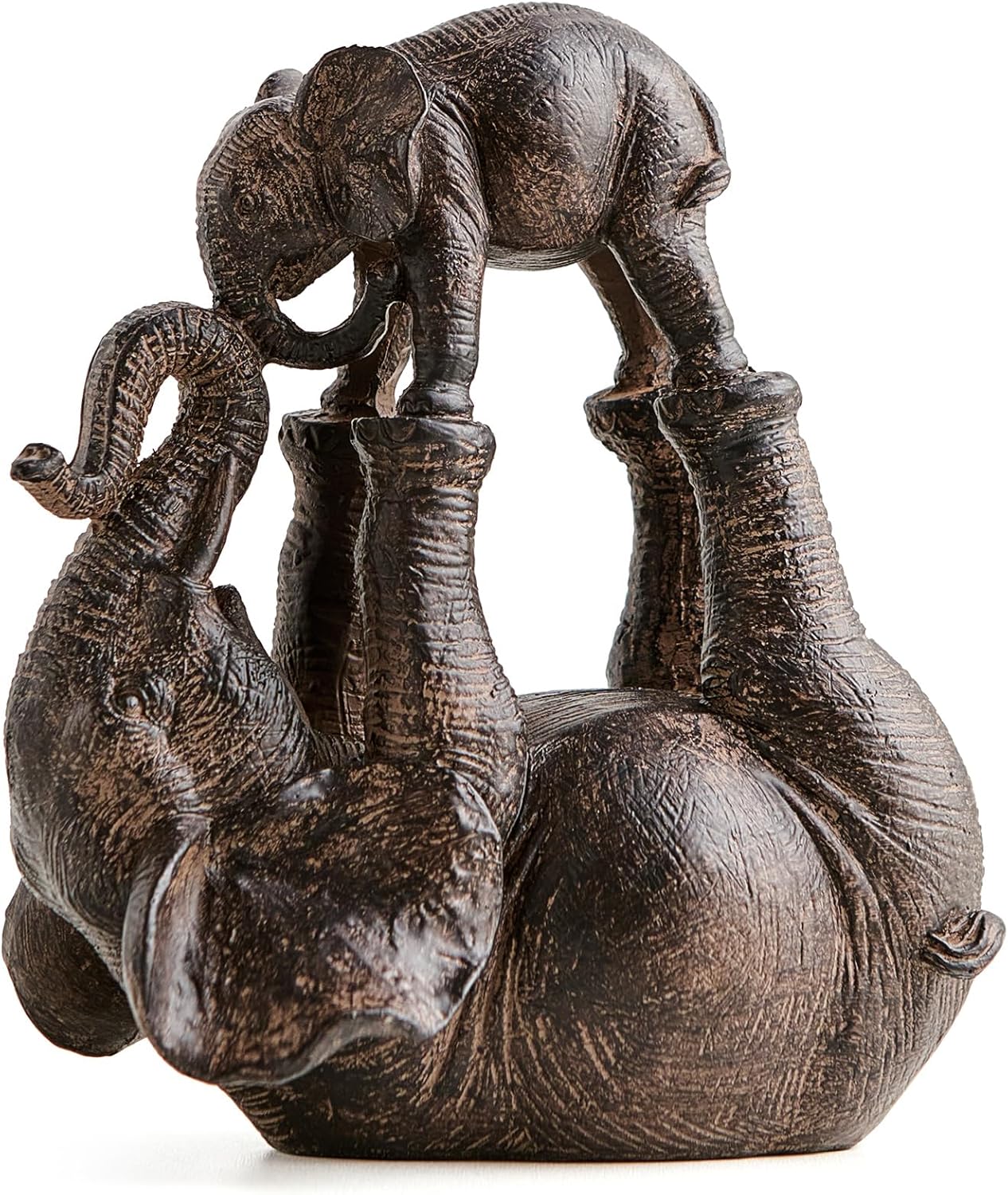 Home Decor Elephant Statue, Rustic Gold Coffee Tabel Bookshelf Decor Acctens, Elephant Decoration for Good Luck, Mom Gifts, Home Living Room Bedroom Office Decorations (Rustic Gold Elephant)