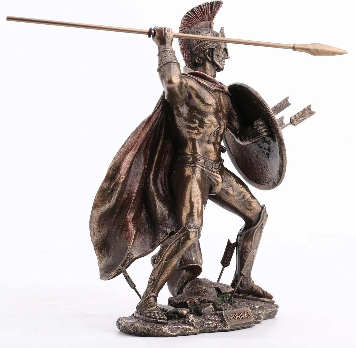 VERONESE DESIGN 8.5" Tall King Leonidas Greek Warrior of Sparta Cold Cast Bronzed Resin Sculpture Statue