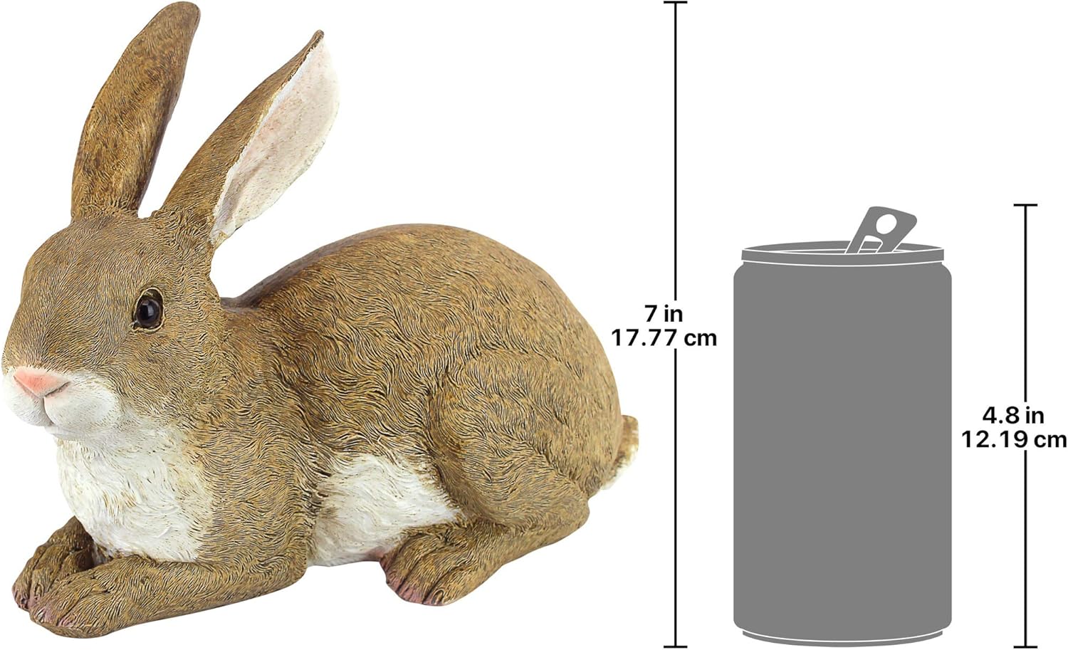 Design Toscano Bashful The Bunny Lying Down Rabbit Outdoor Garden Statue, 5 Inches Wide, 10 Inches Deep, 7 Inches High, Full Color Finish