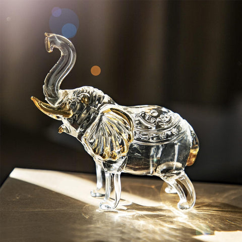 Crystal Thai Elephant Statue Sculptures Trunk Up Feng Shui Ornament Wealth Lucky Figurine Collectible Home Decor