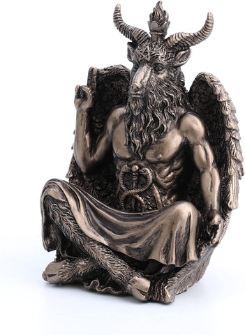 Veronese Design 4 3/4" Statue of Baphomet Sitting Meditation Pose Resin Sculpture Hand Painted Finish