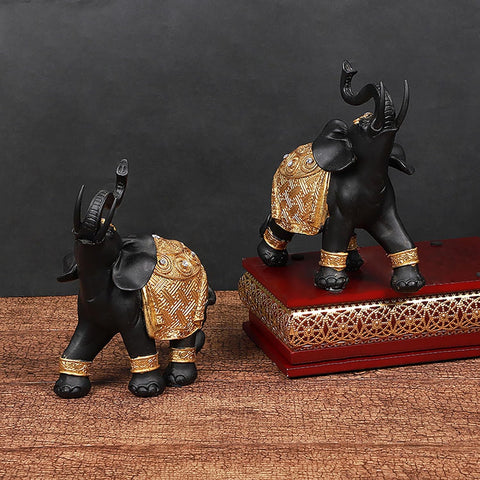 Elephant Statue - Decor, Gifts for Women, Figurines, Black