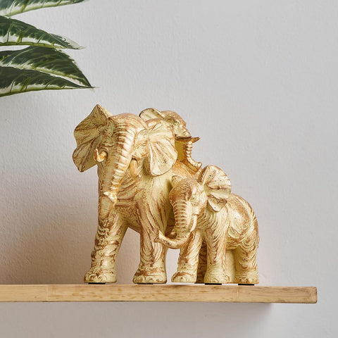 Home Decor Elephant Statue, Rustic Gold Coffee Tabel Bookshelf Decor Acctens, Elephant Decoration for Good Luck, Mom Gifts, Home Living Room Bedroom Office Decorations (Rustic Gold Elephant)