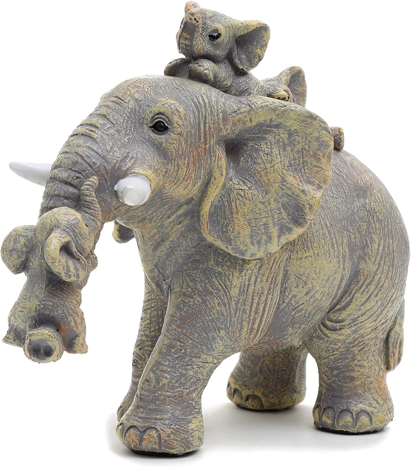 Elephant Gifts for Women,Elefantes Sala De La Suerte Decorativos,Cute Statue Decor Brings Love, Grayish Yellow Figurines Home Decoration Living Room