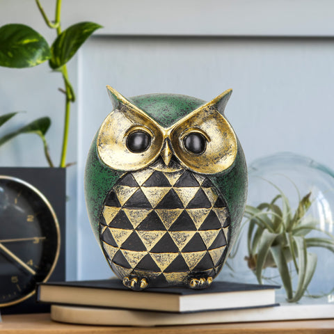 Leekung Owl Statue Home Decor,Owl Figurines for Bookshelf Bedroom Living Room Office TV Stand Decorations,Owl décor Animal Sculptures Gift for Birds Lovers