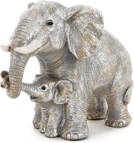 Elephant Gifts for Women,Elefantes Sala De La Suerte Decorativos,Cute Statue Decor Brings Love, Grayish Yellow Figurines Home Decoration Living Room