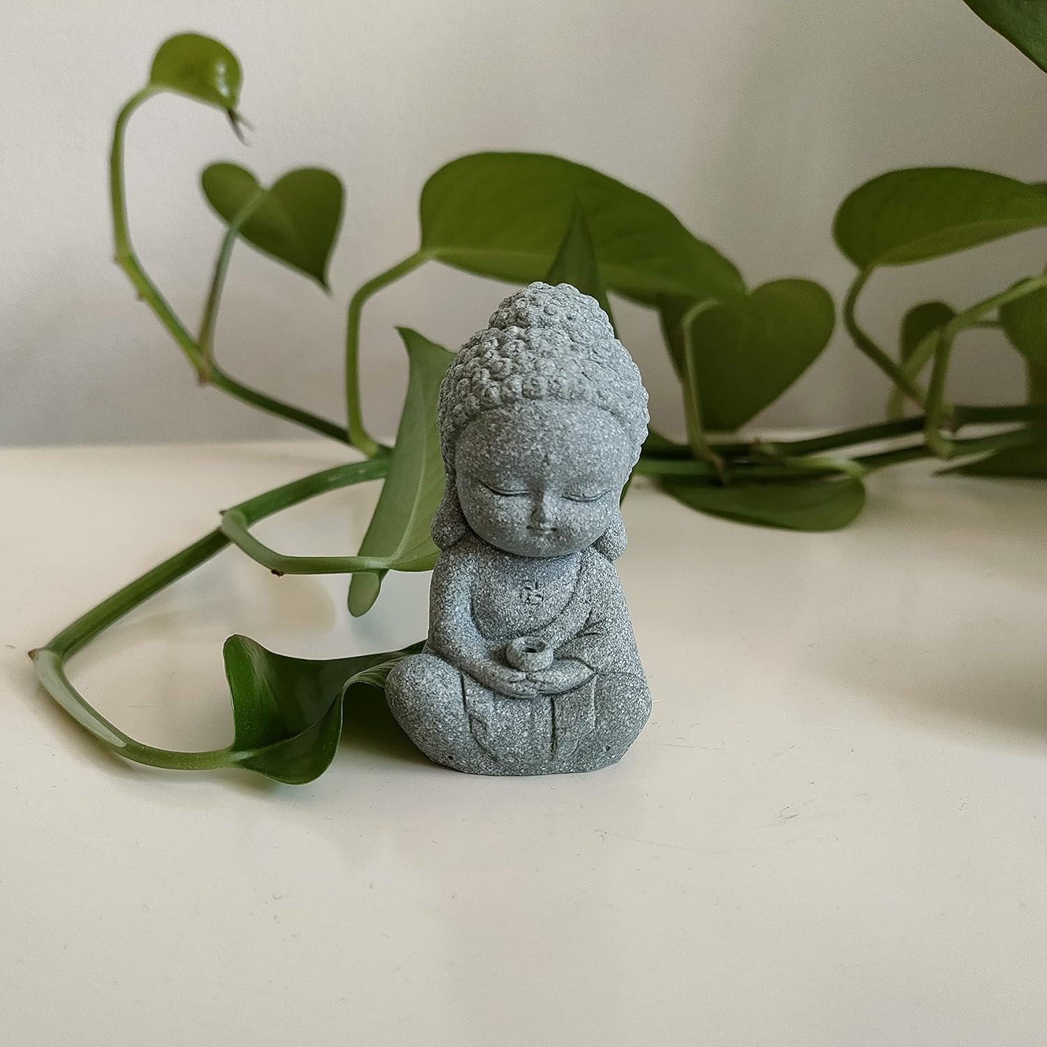 Meditation Buddha Statue Mini Sitting Zen Sandstone Budha Decoration Statues for Home Desktop Buddhist Decor Collection Gift,Meditation Buddha,S