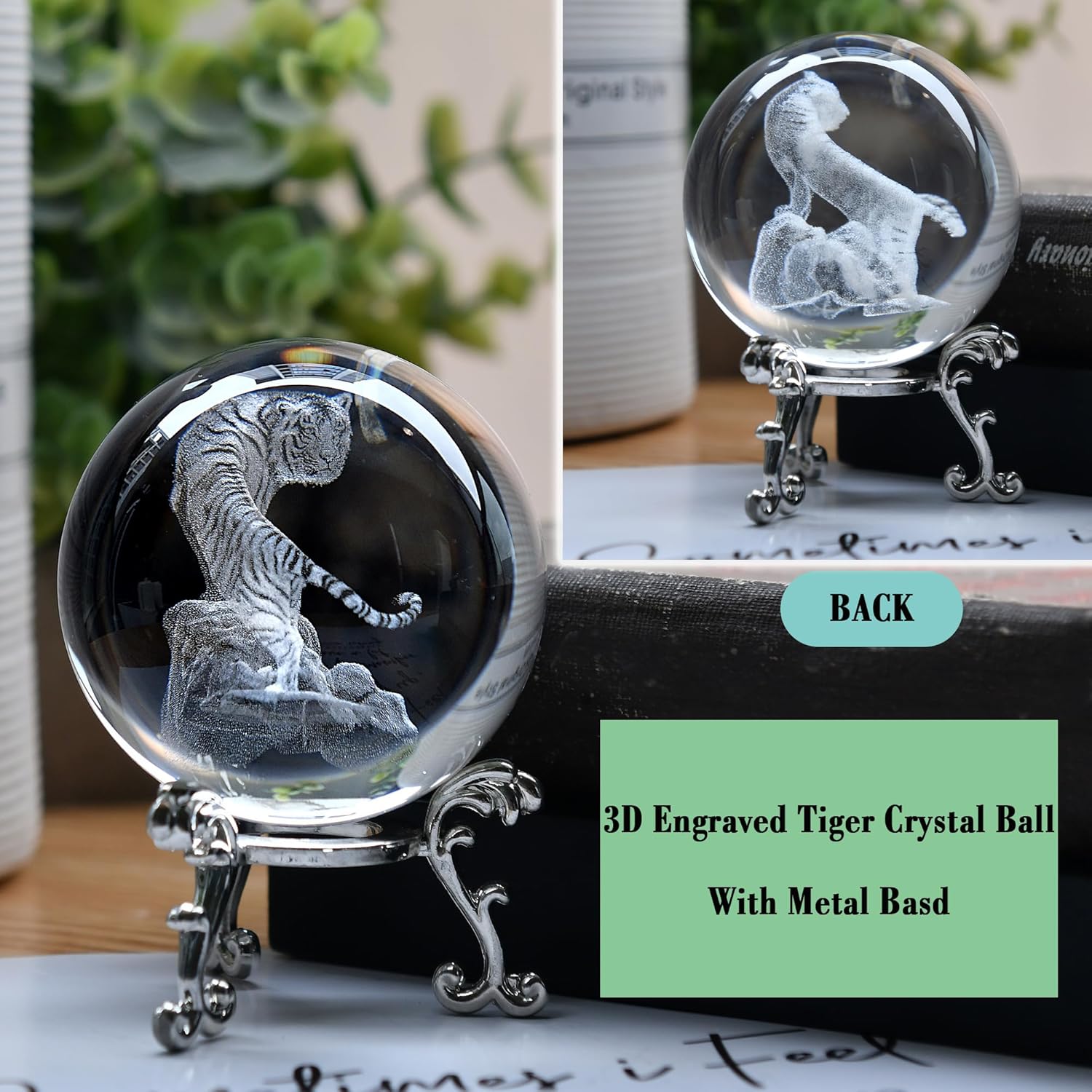 3D Cat Themed Gifts for Women Decor for Cat Lovers Cat Mom Crystal Ball Cat Related Sympathy Figurines Presents Cat Decorative Globe Decor with Stand