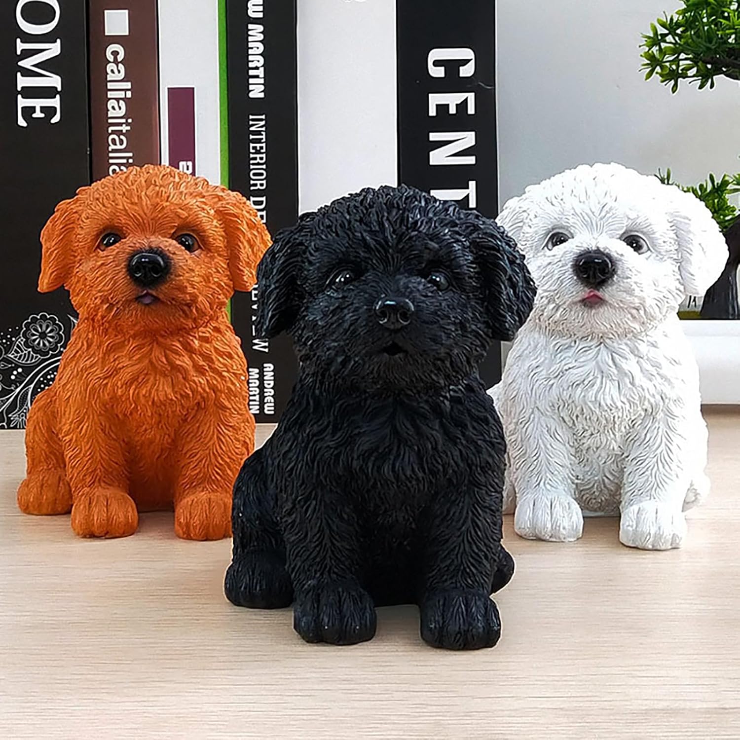 Garden Dog Statue Sculpture Decoration Garden Decoration Garden Dog Statue Sculpture Resin Bichon Frise Dog Flower Pot Crafts Outdoor Garden Decor