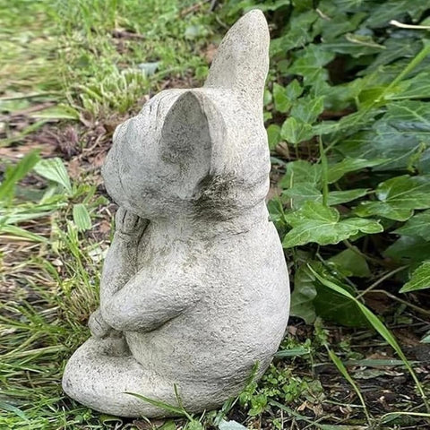 Yoga Bulldog Pose Meditation Dog Resin Statue Ornaments Waterproof Prayer Zen French Bulldog Sculpture Crafts Garden Decoration Figurine for Dog Lovers