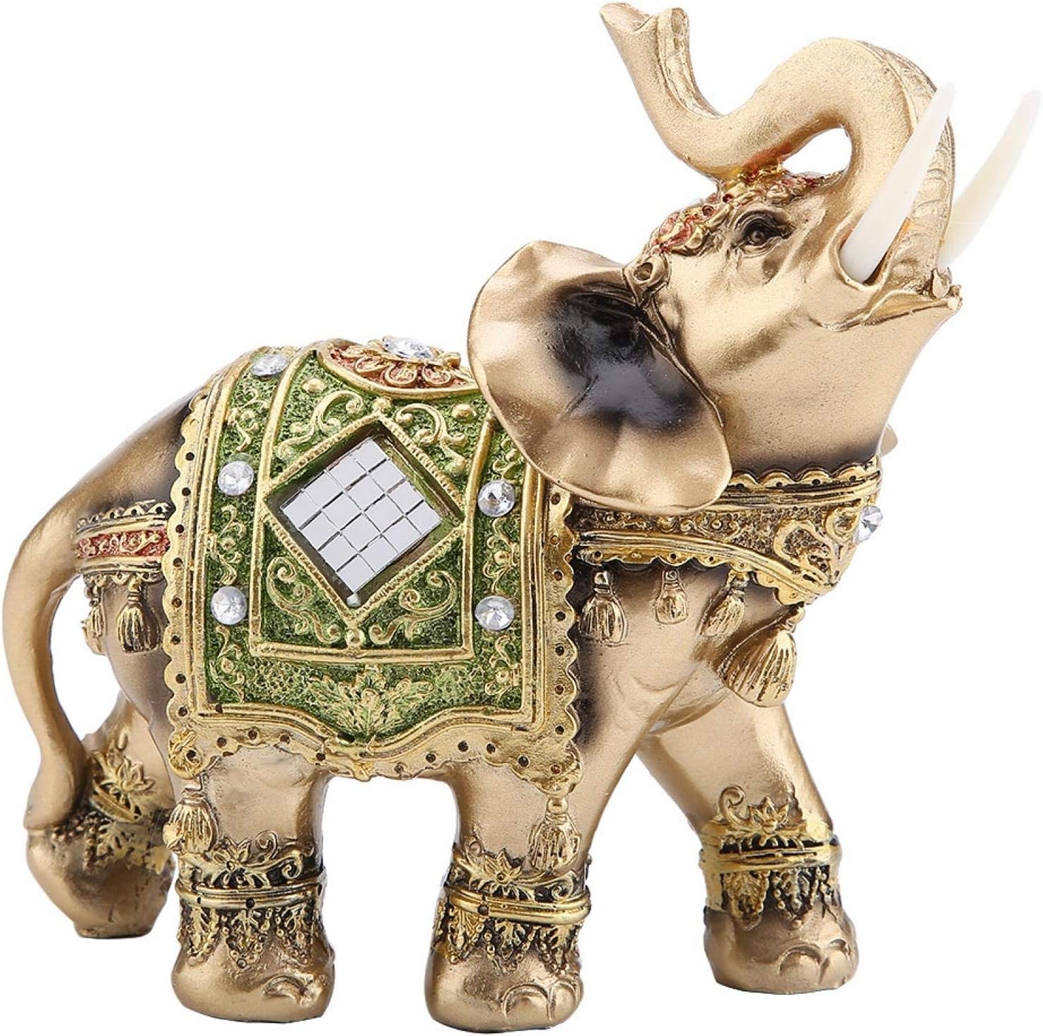 Lucky Wealth Elephant Statue, Elegant Feng Shui Elephant Collectible Figurine Sculpture Decoration, Wealth Lucky Figurine Home Office Decor(L)