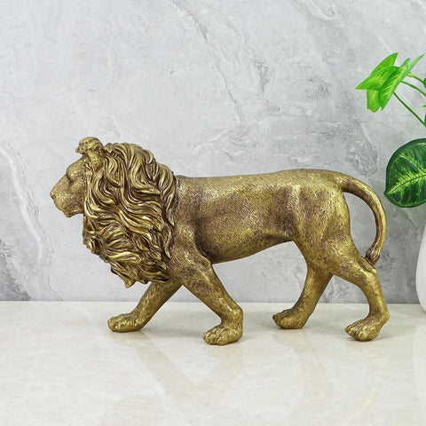 10-inch Antique Realistic Lion Statue Doll Sculpture Collectibles for Lion Lovers Office Home Decor Desk Accessories Decorative Garden Statues Outdoor Decorations