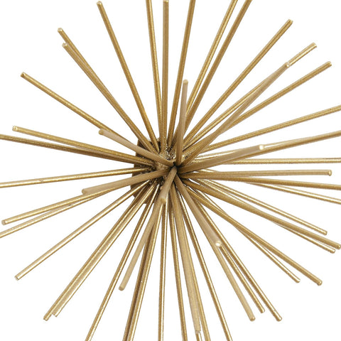 Deco 79 Metal Starburst 3D Long Spike Wall Decor, Set of 3 6", 9", 12"W, Gold