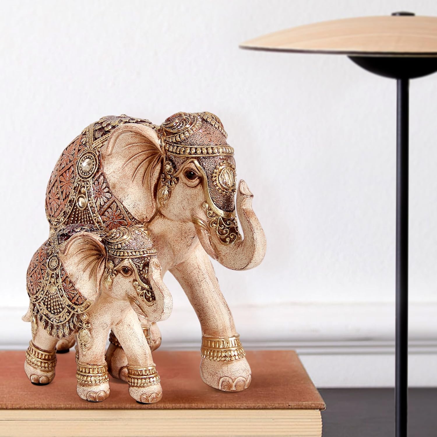 Elephant Statues for Home Decoration, Mom and Baby Elephant Decor for Living Room, Shelf, Good Luck,Family, Elephants Figurine, Gifts for Mother Women Grandma Birthday Holiday Celebrations