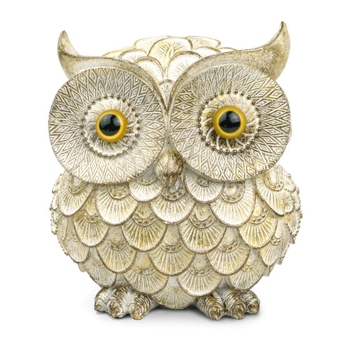 Garwor Owl Figurines - Home Decor Accents, Animal Statue for Home & Office, Owl Gifts for Bird Lovers (Small, Gold)