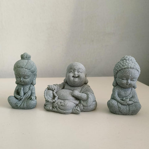 Meditation Buddha Statue Mini Sitting Zen Sandstone Budha Decoration Statues for Home Desktop Buddhist Decor Collection Gift,Meditation Buddha,S