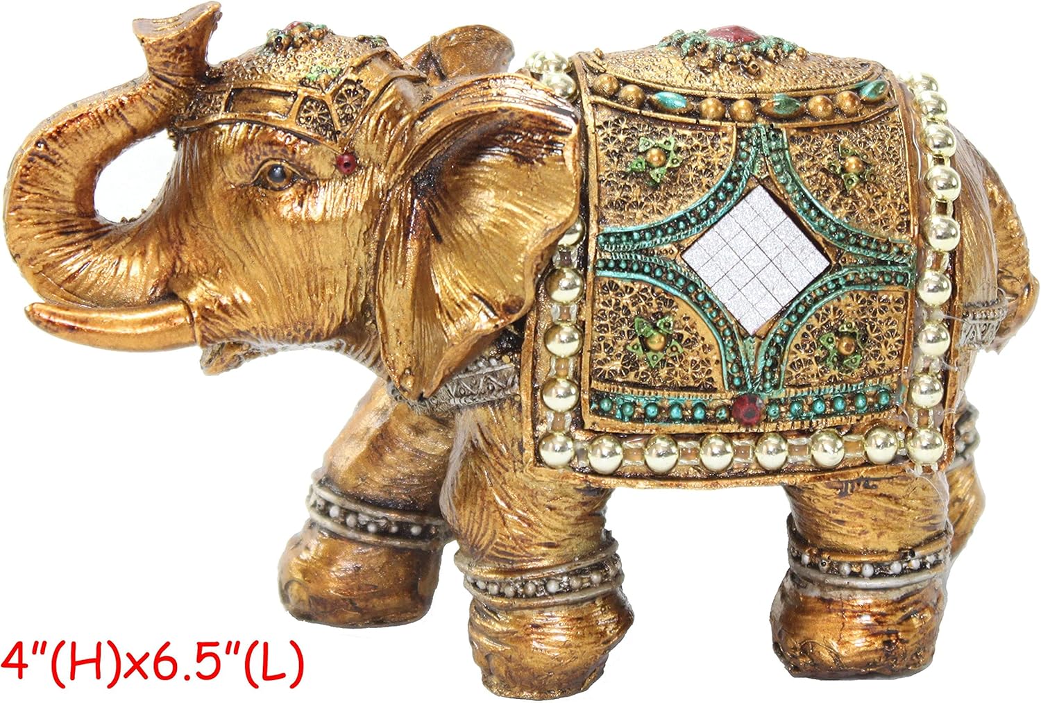 Stunning 6" Elephant Trunk Statue Wealth Lucky Feng Shui Figurine Home Decor Birthday Congratulatory House Warming Gift (G16180) Product Name