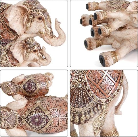 Elephant Statues for Home Decoration, Mom and Baby Elephant Decor for Living Room, Shelf, Good Luck,Family, Elephants Figurine, Gifts for Mother Women Grandma Birthday Holiday Celebrations