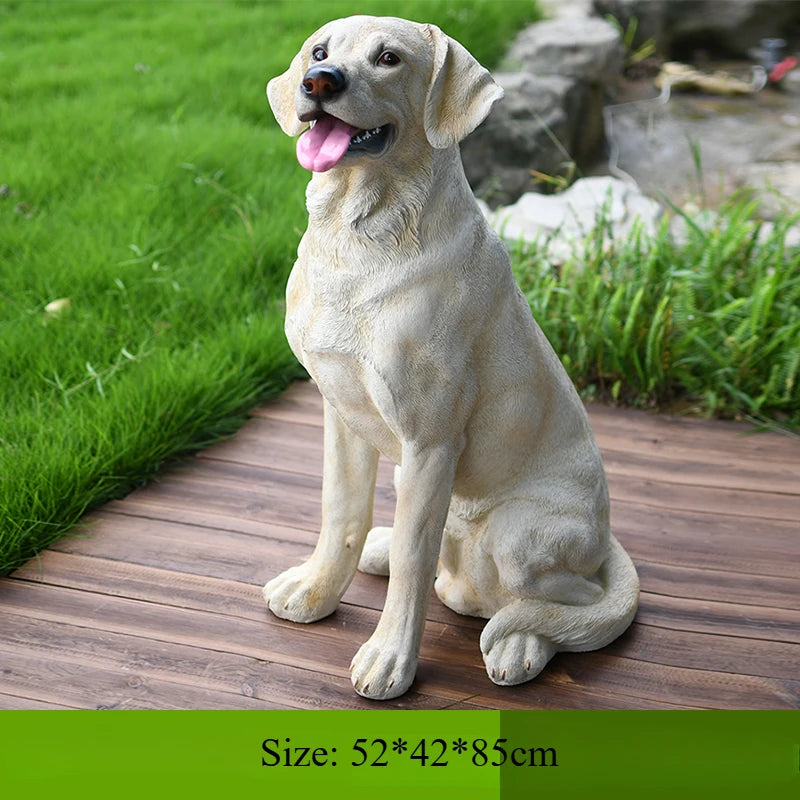 Outdoor Simulation German Wolf Dog Sculpture, Large Model Animal Decoration, Garden Home Living Room Courtyard Decoration