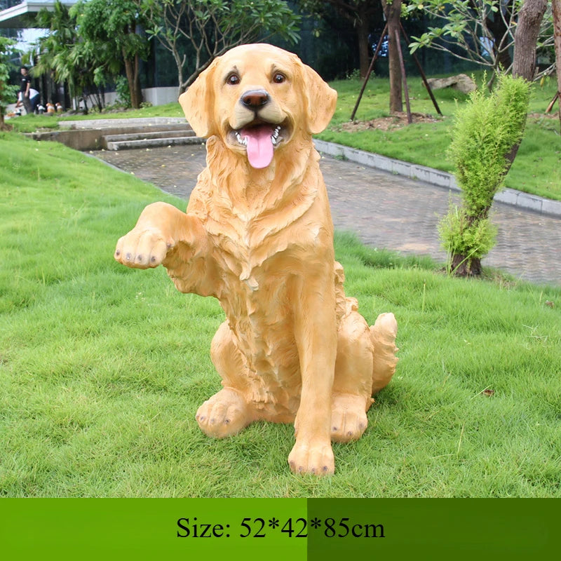 Outdoor Simulation German Wolf Dog Sculpture, Large Model Animal Decoration, Garden Home Living Room Courtyard Decoration