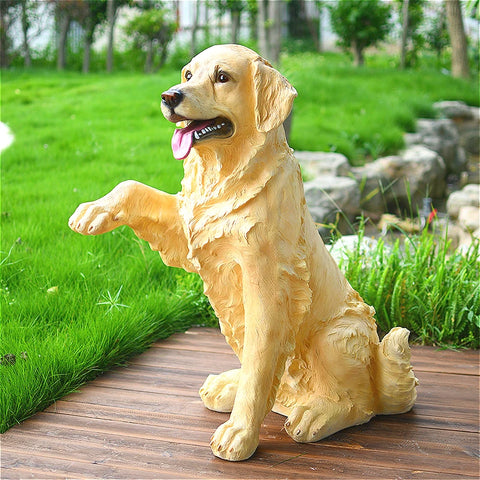 Outdoor Simulation German Wolf Dog Sculpture, Large Model Animal Decoration, Garden Home Living Room Courtyard Decoration