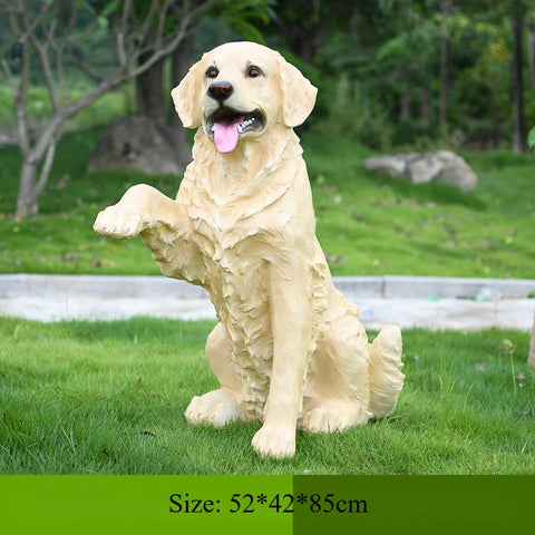 Outdoor Simulation German Wolf Dog Sculpture, Large Model Animal Decoration, Garden Home Living Room Courtyard Decoration