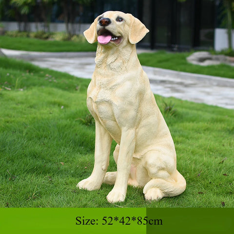 Outdoor Simulation German Wolf Dog Sculpture, Large Model Animal Decoration, Garden Home Living Room Courtyard Decoration