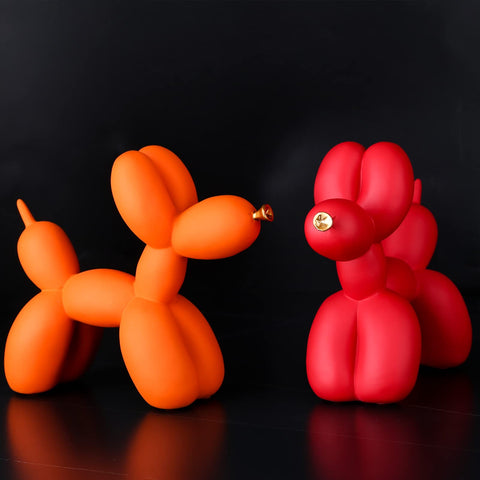 Creative Balloon Dog Sculpture Modern Home Decoration Trendy Animal Art Ornaments Collection Figurine Bedroom Living Room Office Desktop Resin Decors